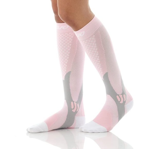 Mojo Compression Socks for Women 20-30mmHg Pink, Medium - Picture 1 of 4